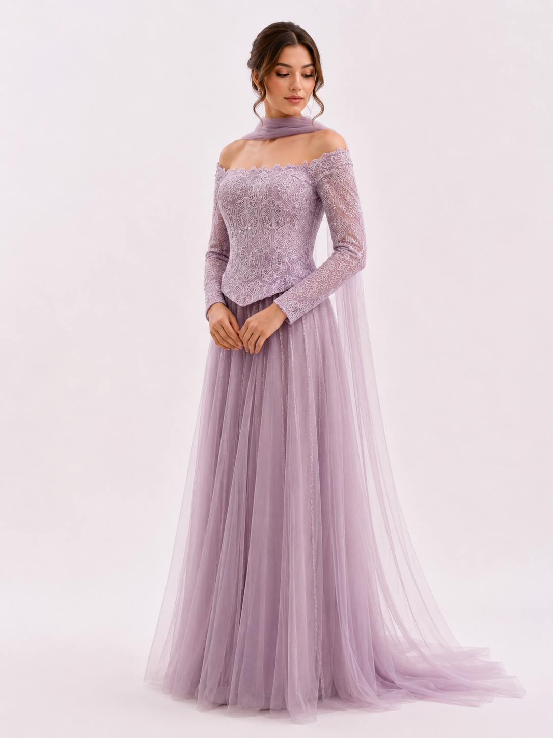 Lace Corset Set and Layered Tulle Skirt
