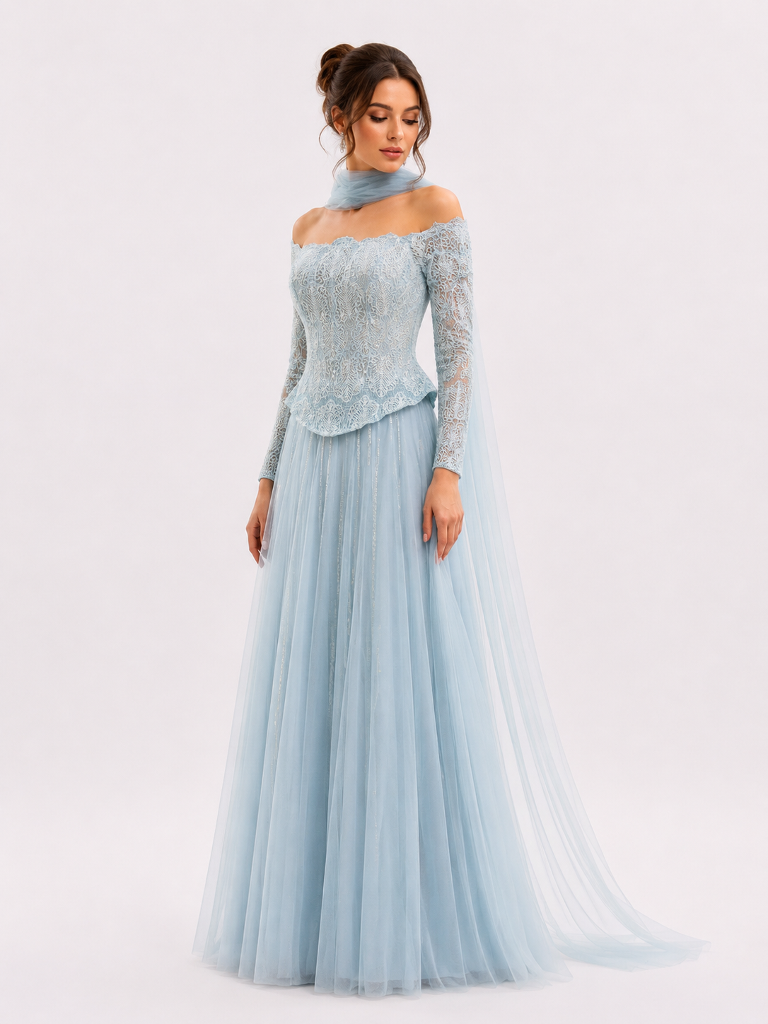 Lace Corset Set and Layered Tulle Skirt