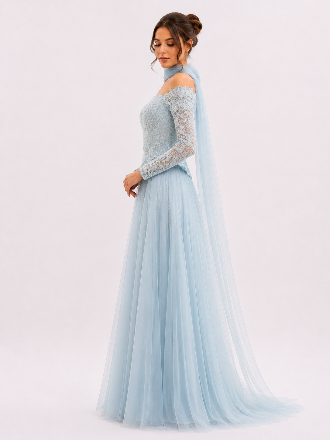 Lace Corset Set and Layered Tulle Skirt