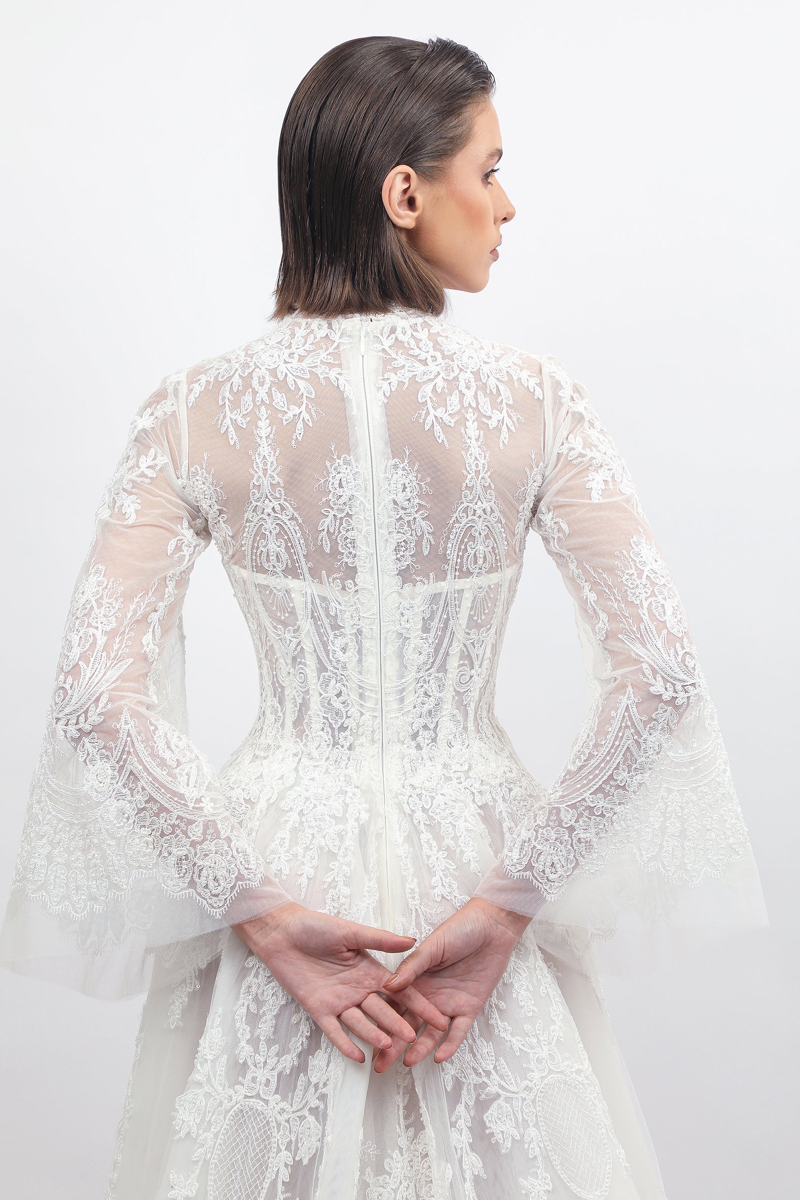 Vintage Embroidered Tulle Gown