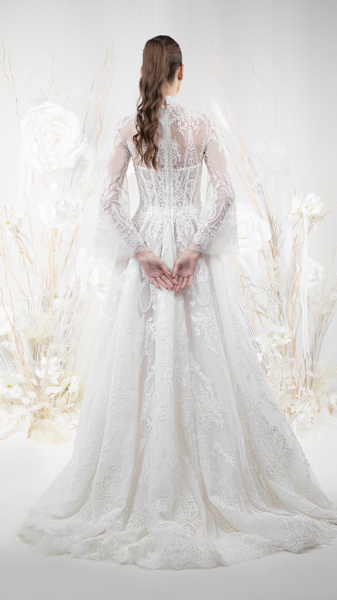 Vintage Embroidered Tulle Gown