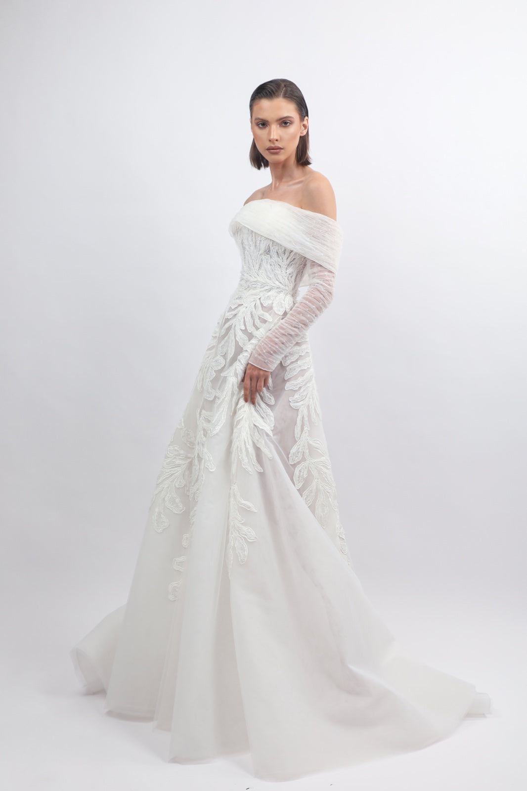 Strapless Gown with Removable Drape