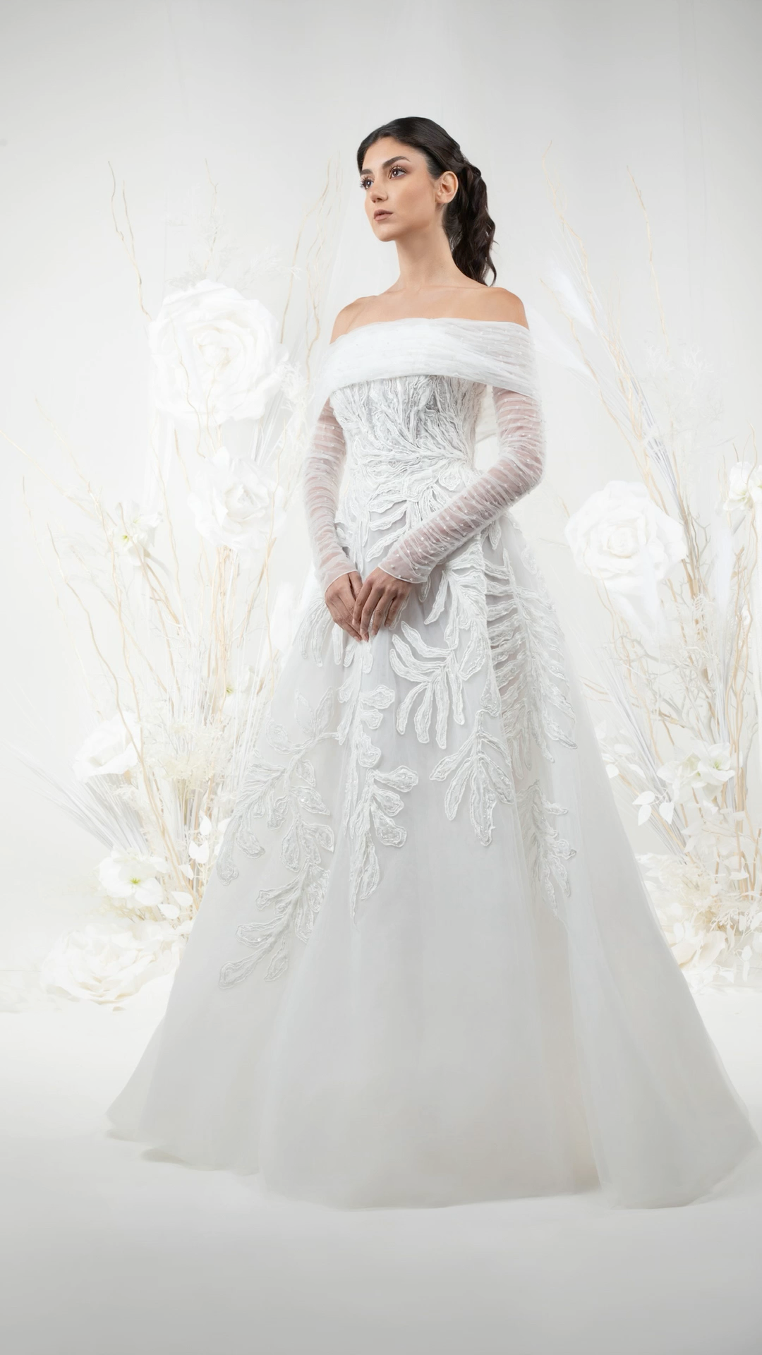 Strapless Gown with Removable Drape