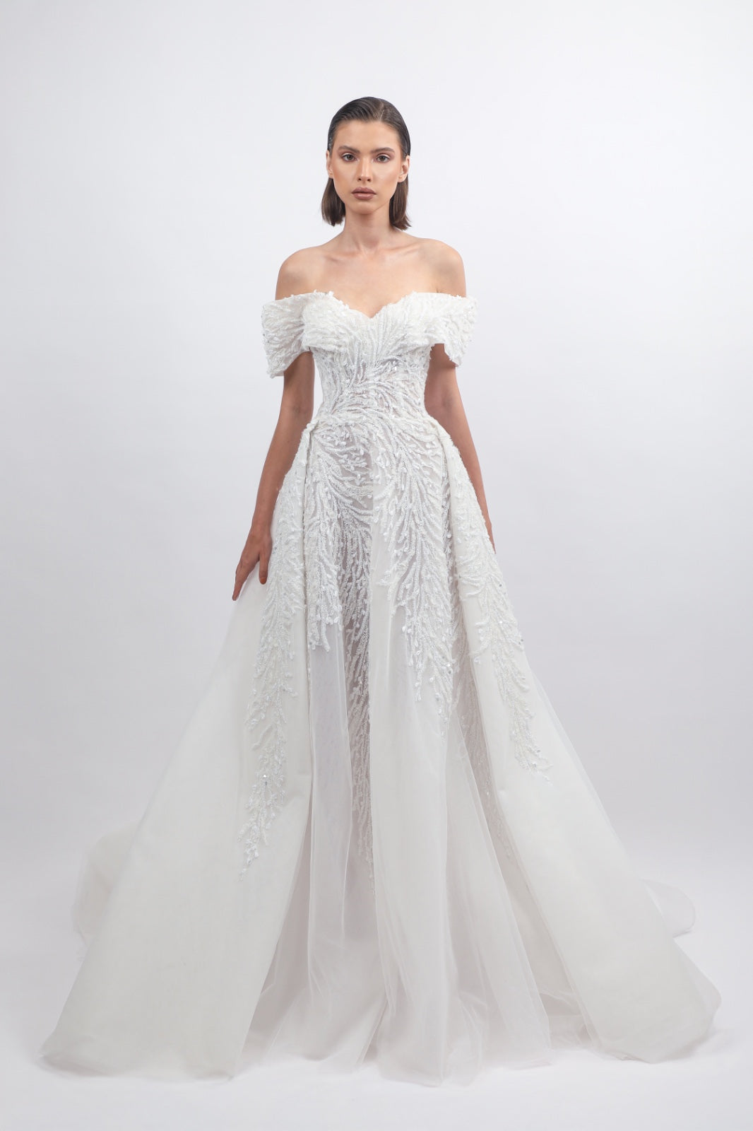Off-Shoulder Cache-Cœur Princess Gown