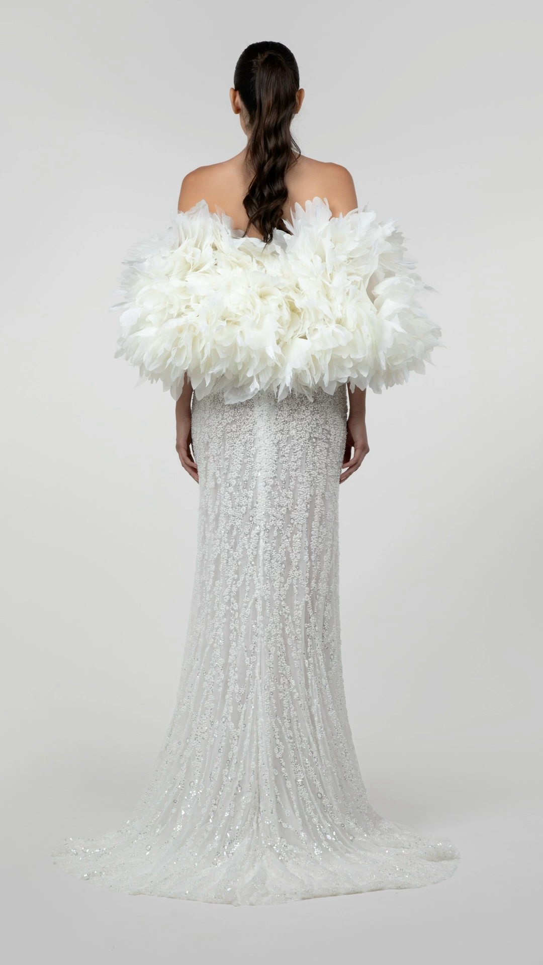 Sequined Mermaid Gown with Organza Bolero