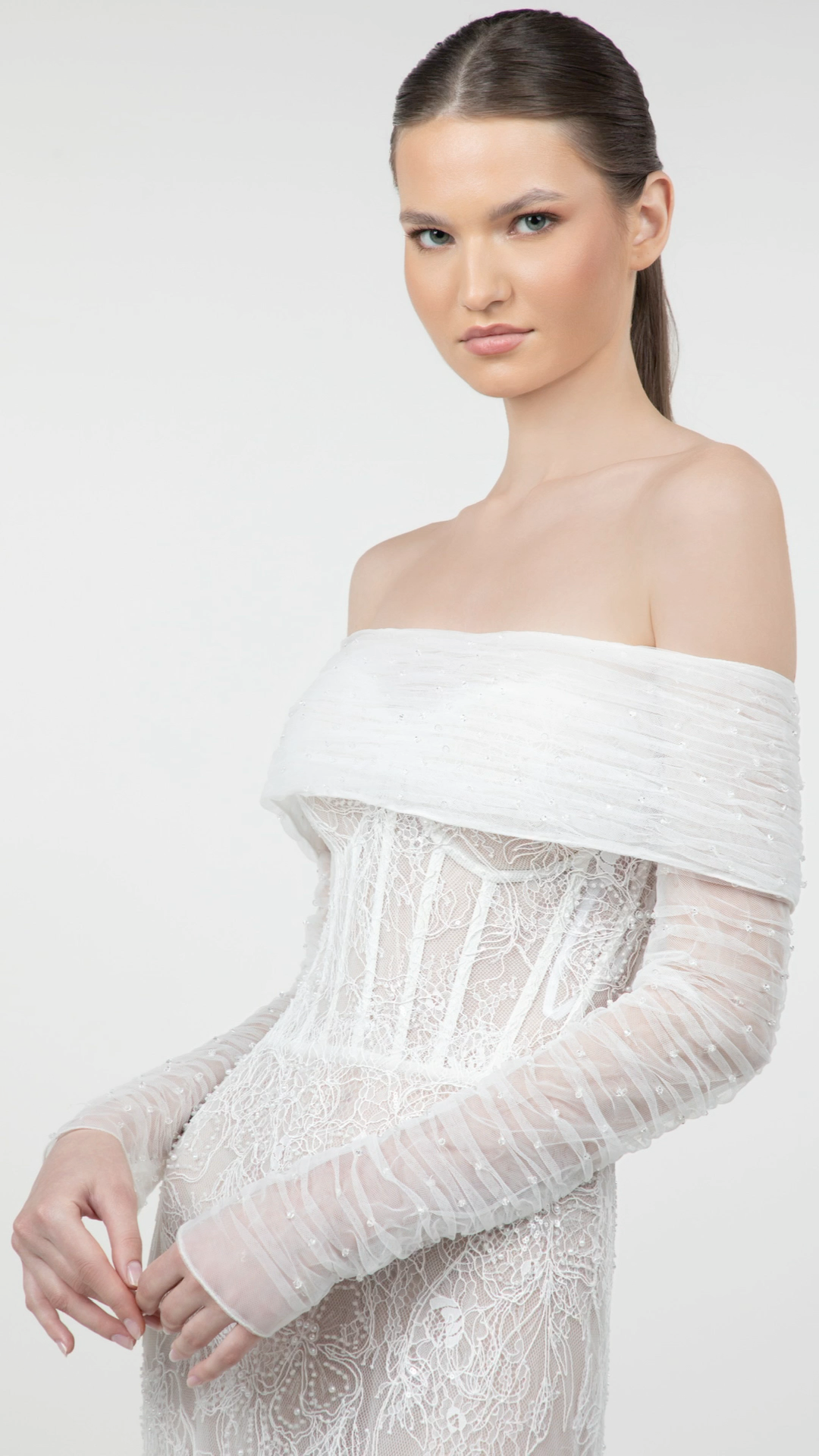 Strapless Mermaid Gown with Swarovski Gloves