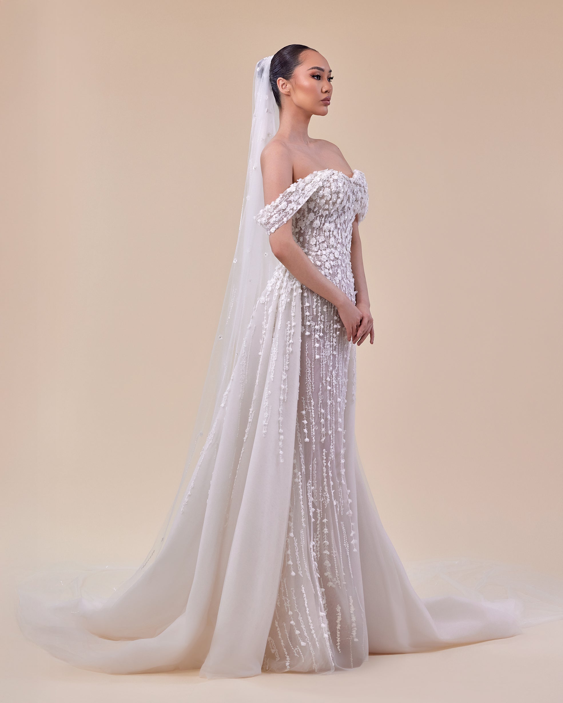 Strapless Sweetheart Bridal Gown with Tulle Overskirt