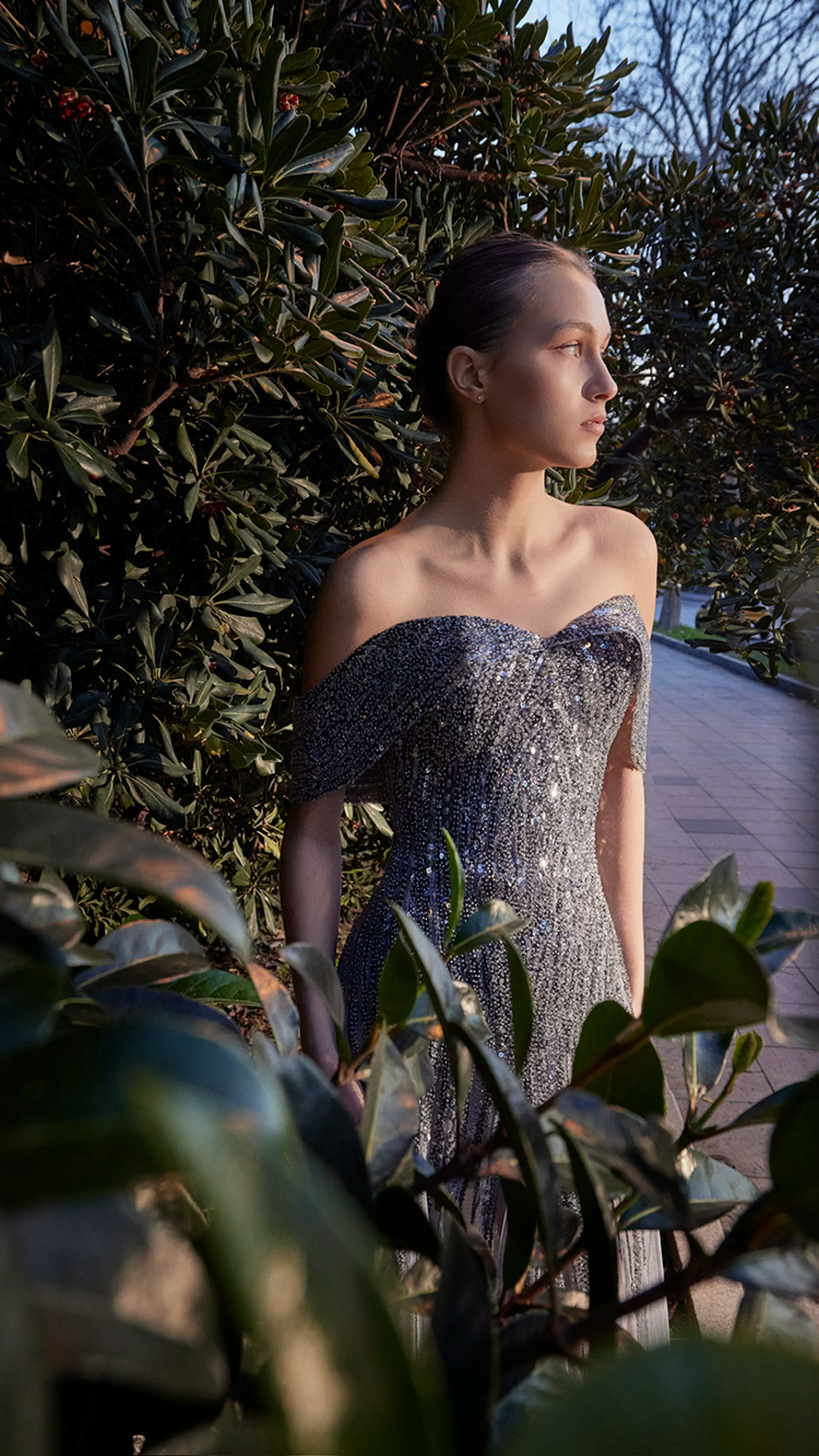 Tulle Embroidered Gown – Bilal El Dana