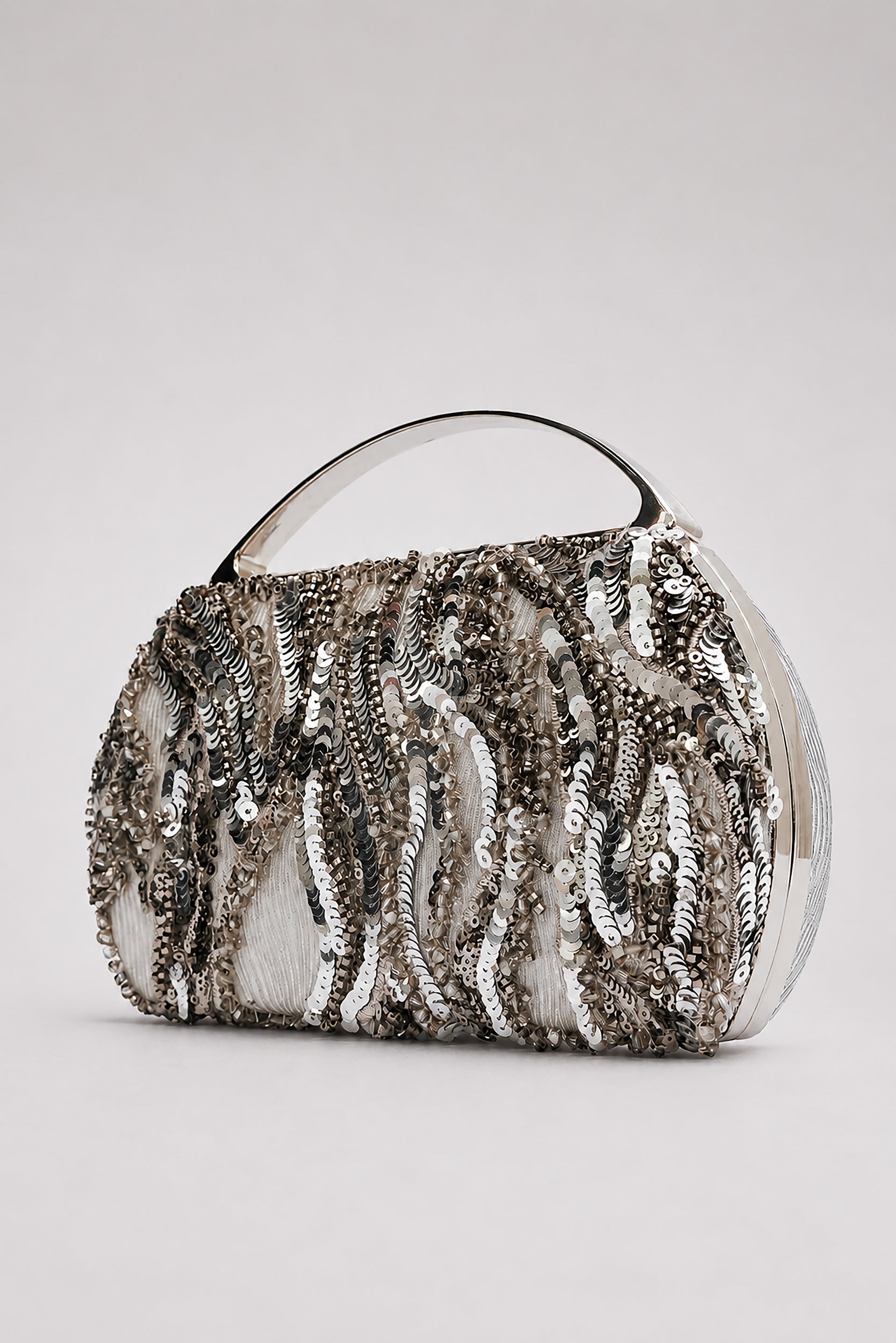Sequined Anthracite Handbag