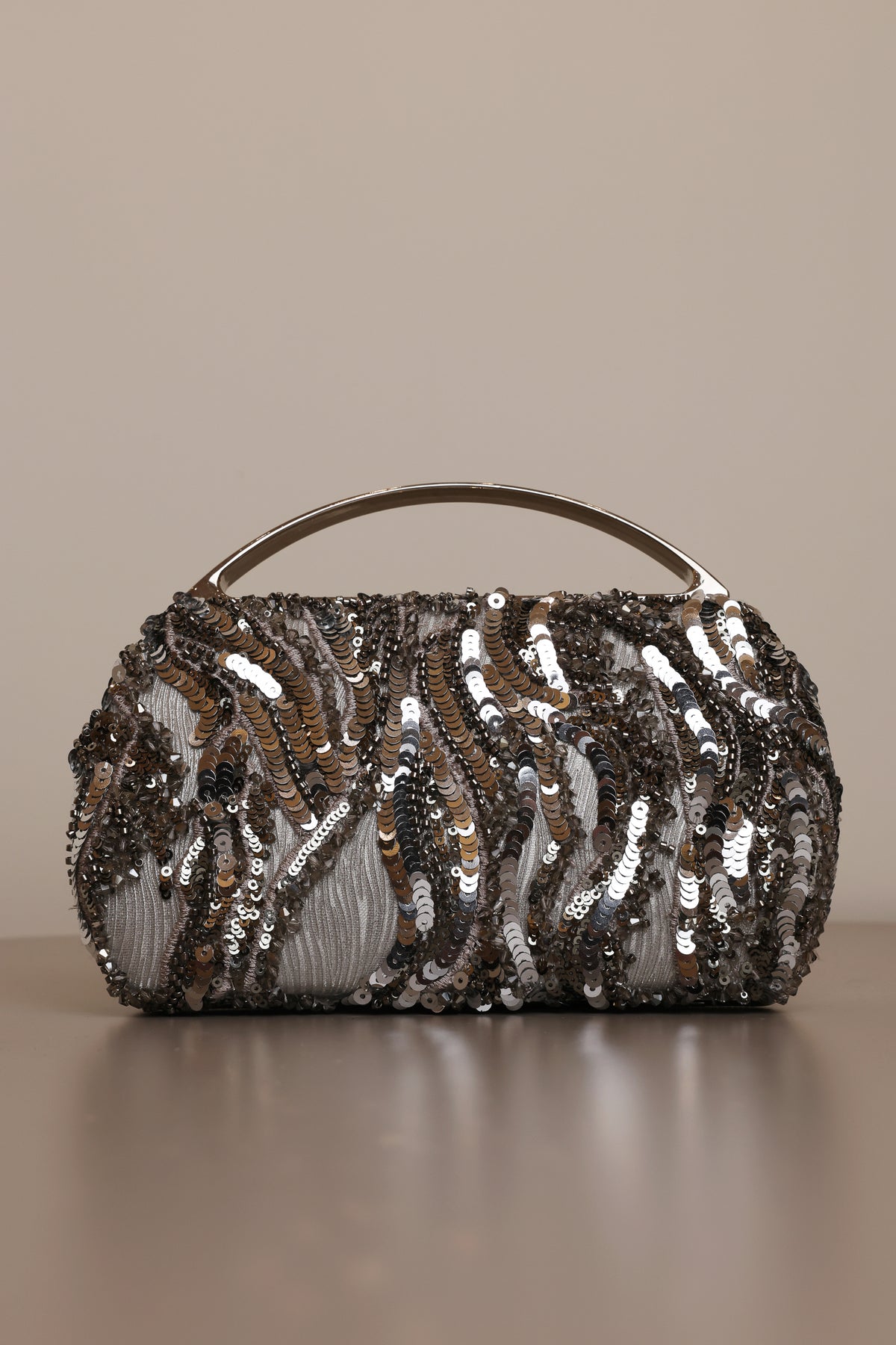 Sequined Anthracite Handbag