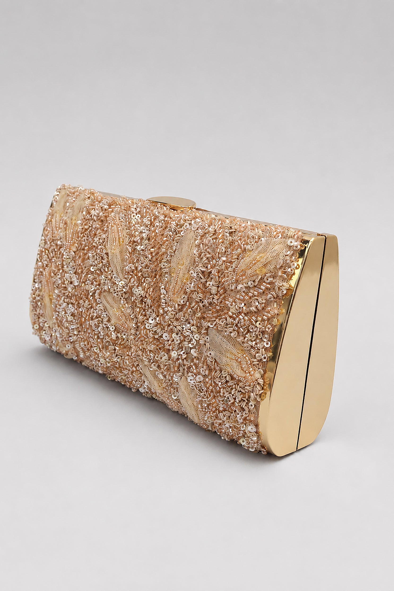 Sequined Champagne and Bronze Clutch