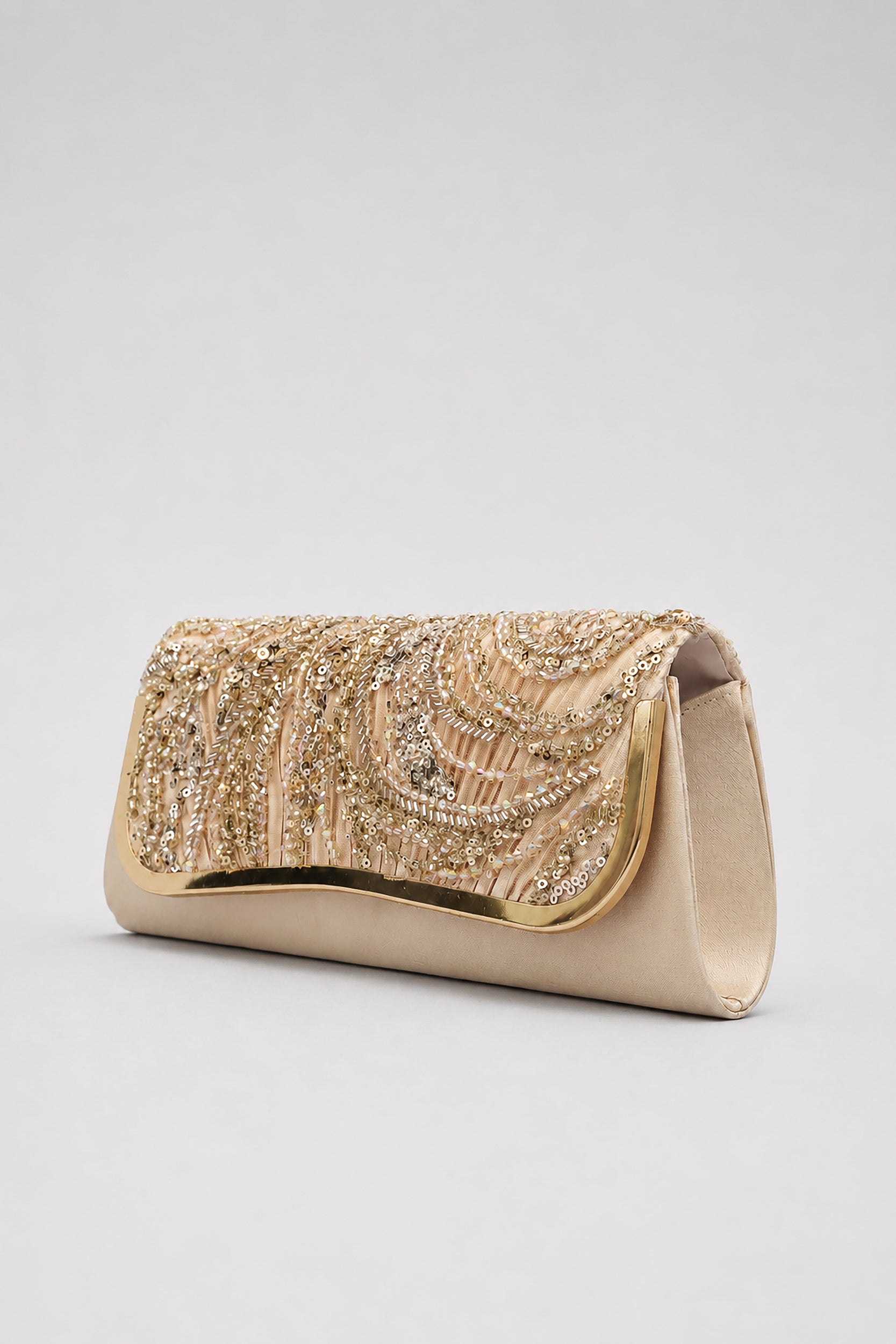 Champagne Sequined Clutch