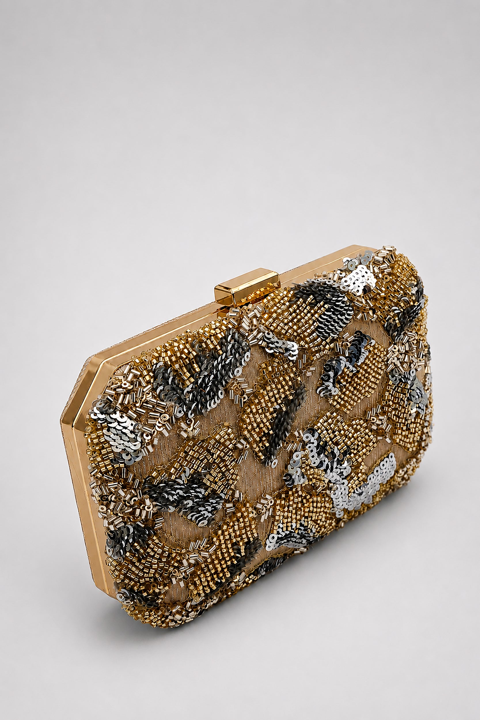Anthracite and Bronze Sequined Clutch