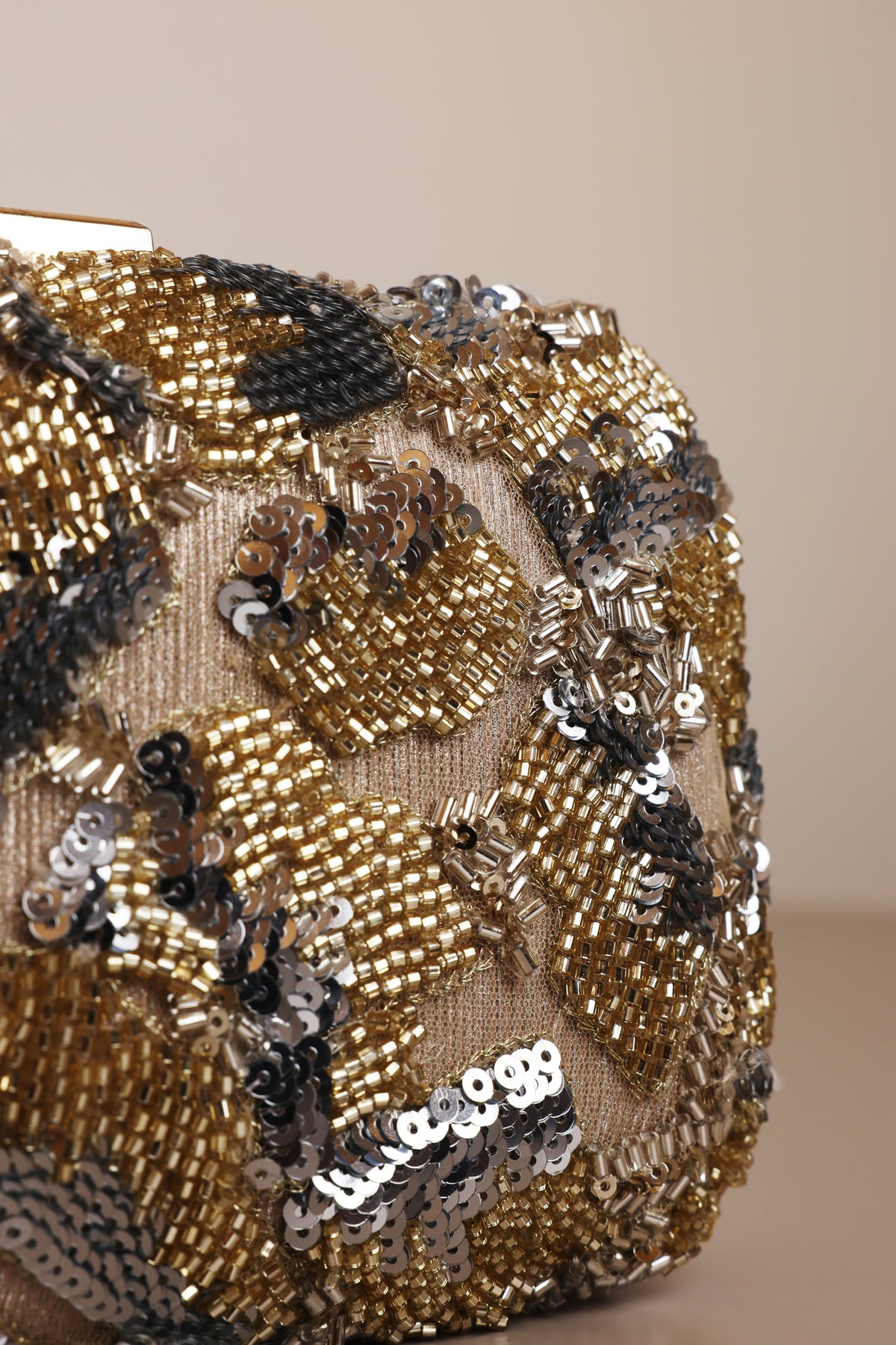 Silver and Gold Sequined Clutch