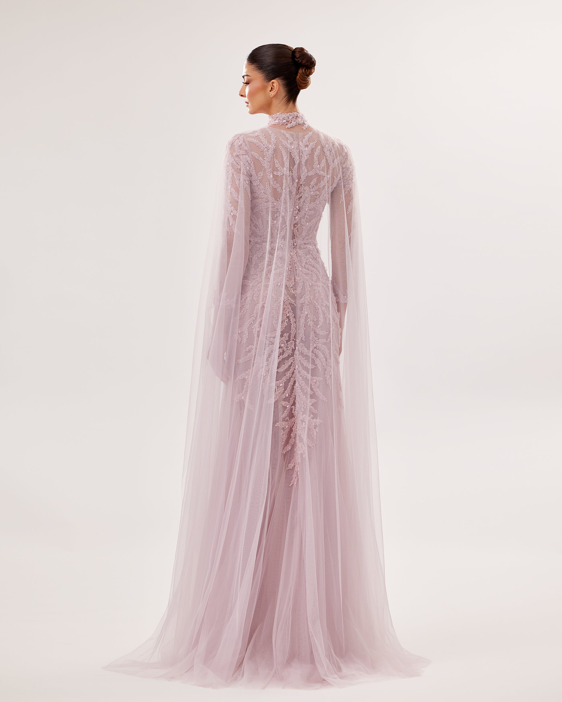 High-Neck Mermaid Gown with Swarovski Embroidery