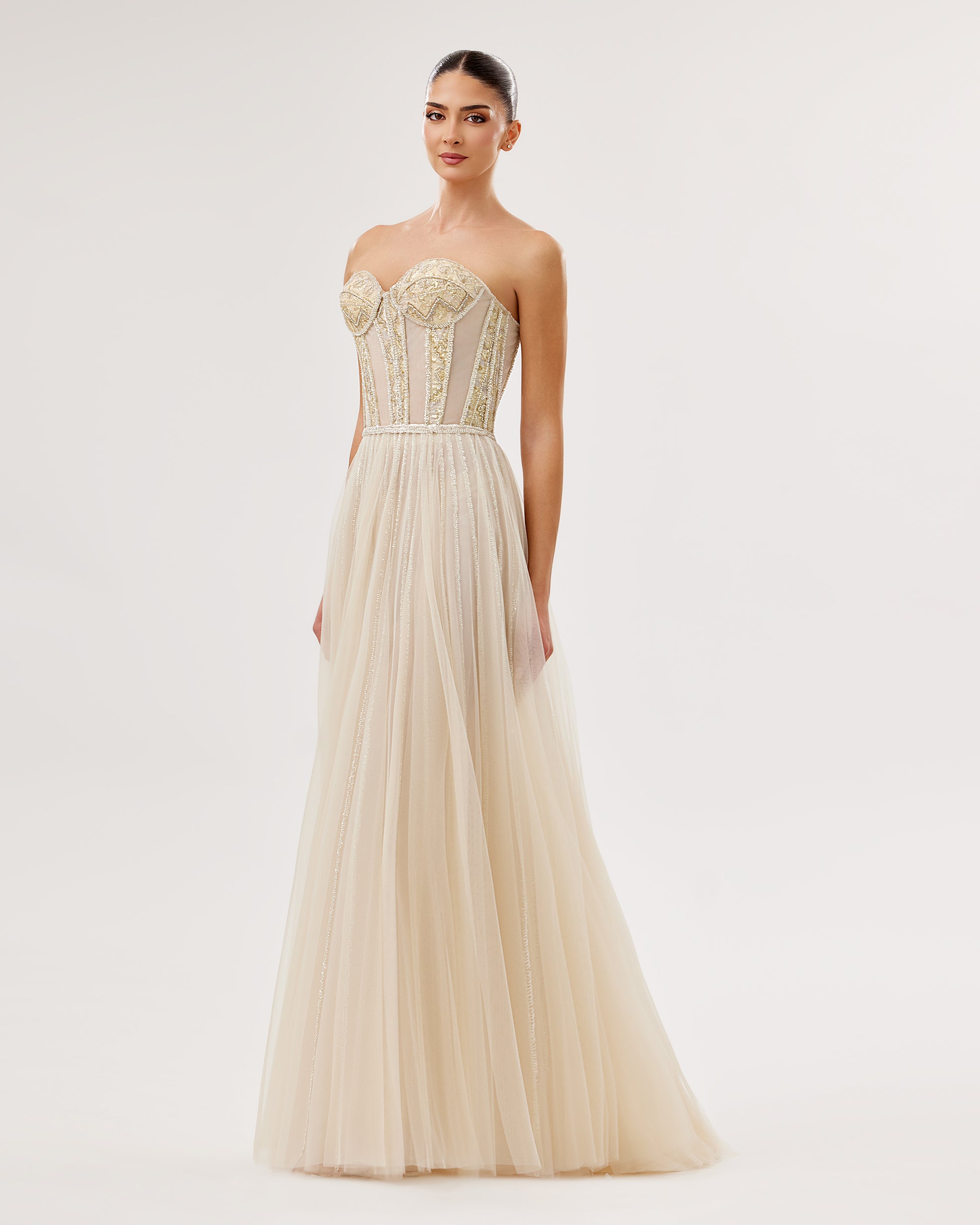 Sweetheart Tulle Corset Gown with Embroidered Jacket