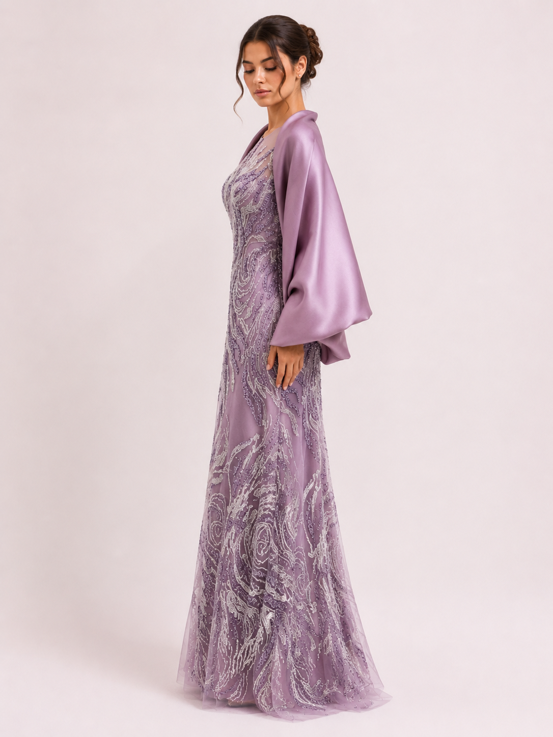 Embroidered Dress with Bolero Jacket